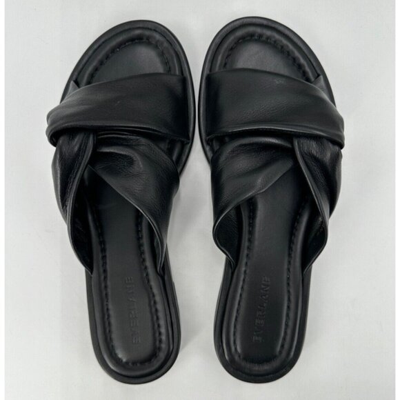 Everlane Shoes - Everlane The Day Twist Sandals in Black size 10 Flat Slip-on Leather NEW